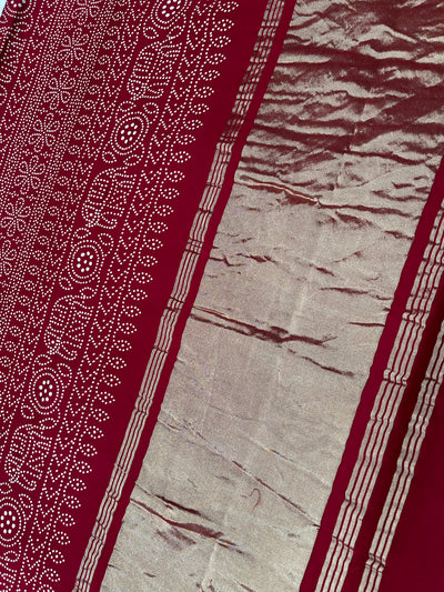 SHAGUN : Printed modal silk with tissue pallu