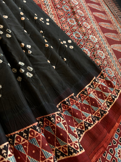 SAFAR: AJRAKH BANDHEJ MODAL SILK SAREE