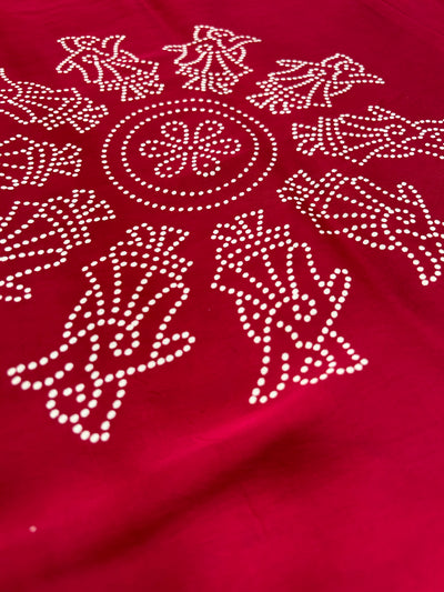 SHAGUN : Printed modal silk with tissue pallu