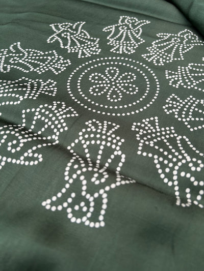 GUNJA : Printed modal silk with tissue pallu
