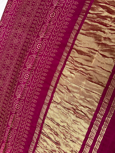 VRINDA: Printed modal silk with tissue pallu
