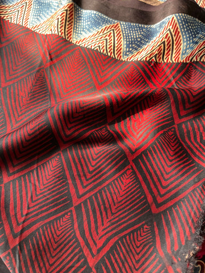MOHANI: HANDBLOCK AJRAKH MODAL SILK SAREE