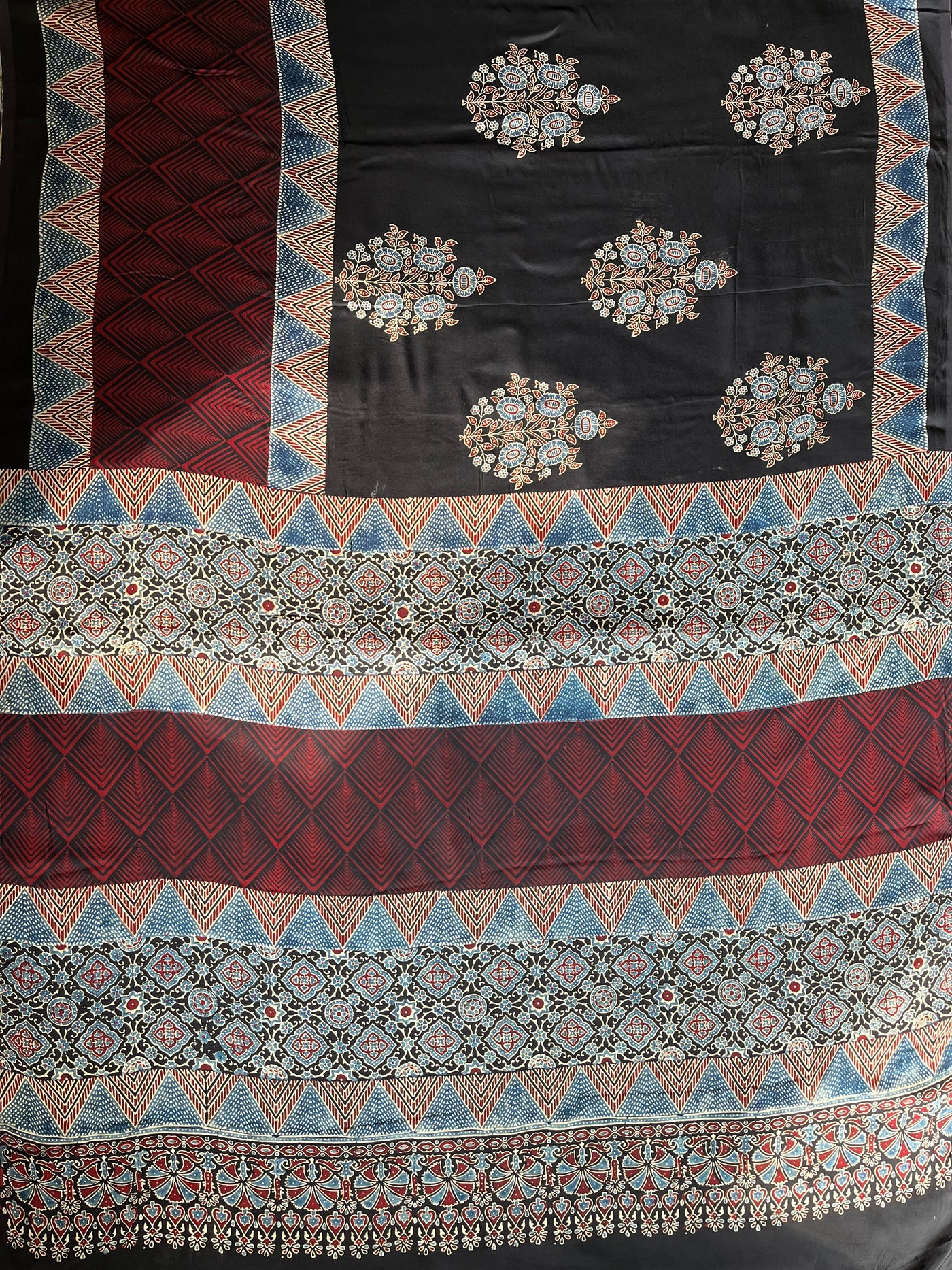 MOHANI: HANDBLOCK AJRAKH MODAL SILK SAREE