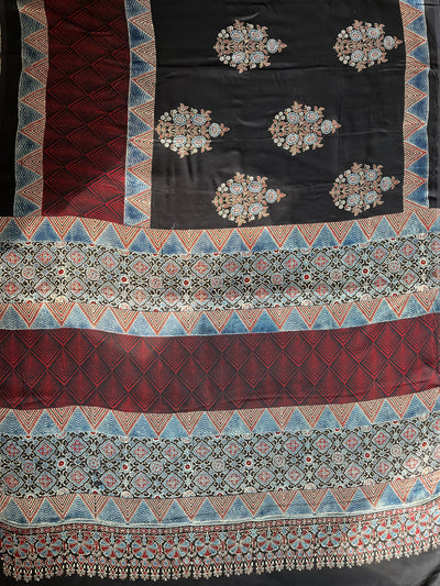 MOHANI: HANDBLOCK AJRAKH MODAL SILK SAREE