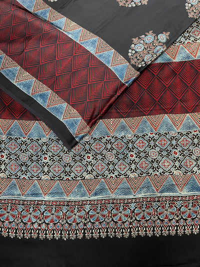 MOHANI: HANDBLOCK AJRAKH MODAL SILK SAREE