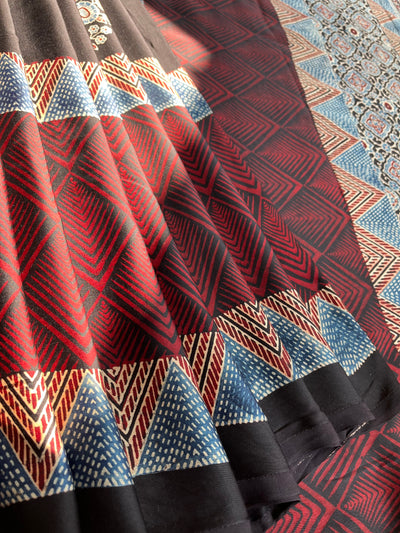 MOHANI: HANDBLOCK AJRAKH MODAL SILK SAREE