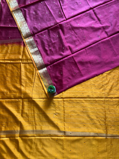 Shagun:MAROON,BANARASI SOFT ART SILK PARTYWEAR SAREE.