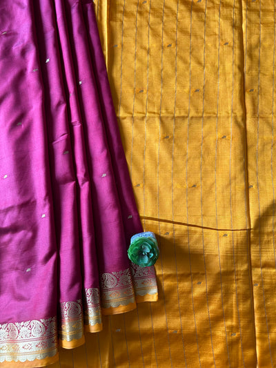 Shagun:MAROON,BANARASI SOFT ART SILK PARTYWEAR SAREE.