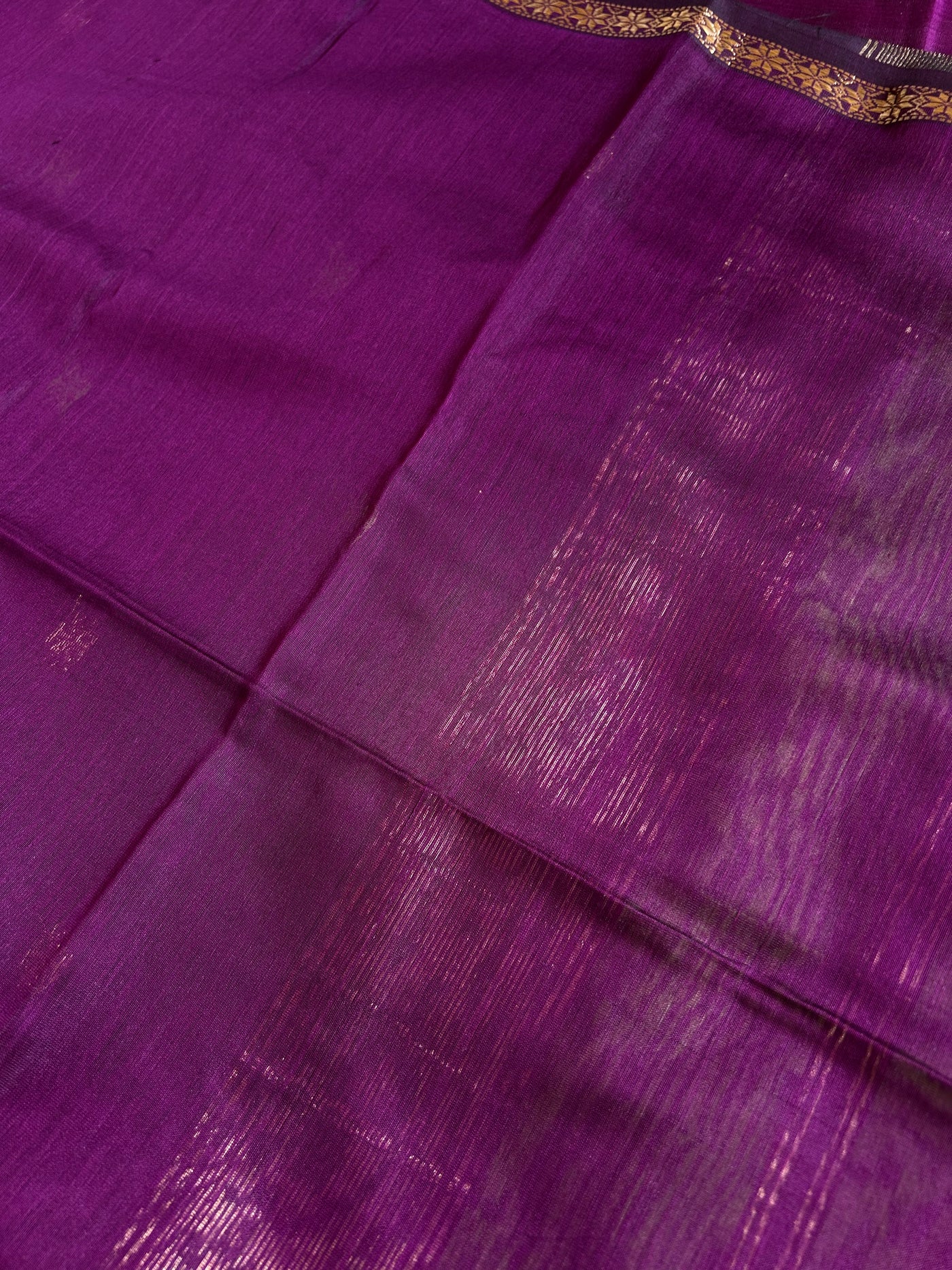 CHAMBA: Handloom Silk-Cott Maheshwari Saree With Zari Border