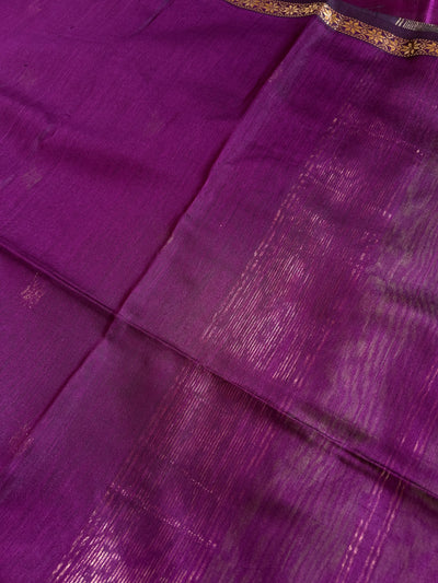 CHAMBA: Handloom Silk-Cott Maheshwari Saree With Zari Border