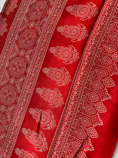 JAMES: Printed modal silk saree