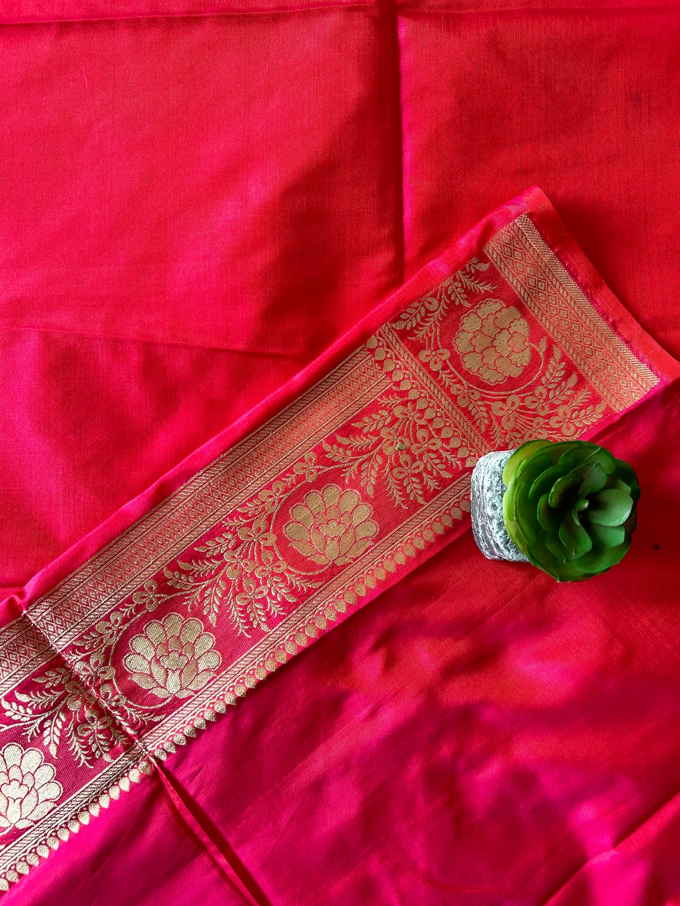 Meghna: Pink,Handloom Pure Katan Silk Banarsee Saree.