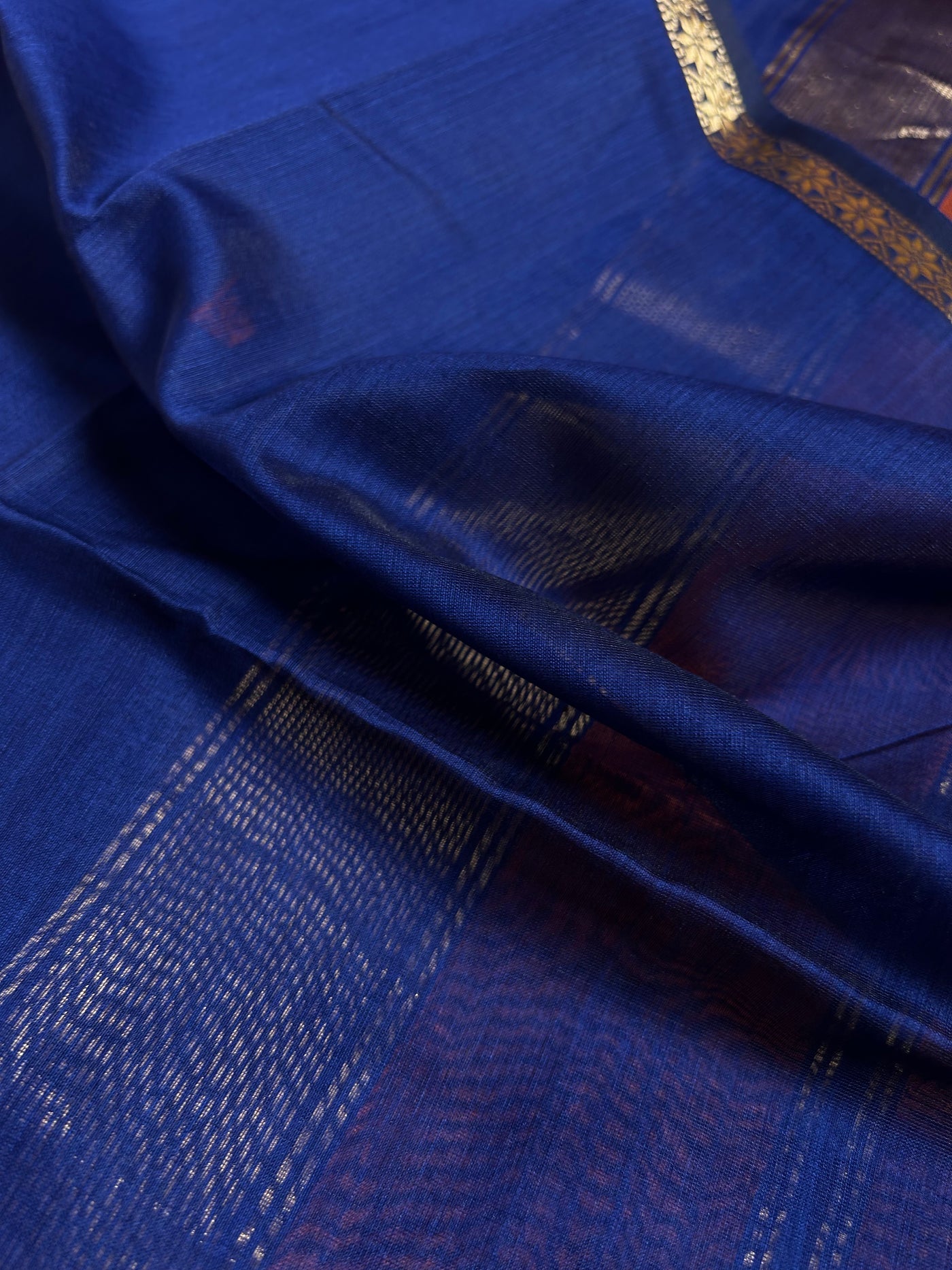 NAVJYOTI: Handloom Silk-Cott Maheshwari Saree With Zari Border