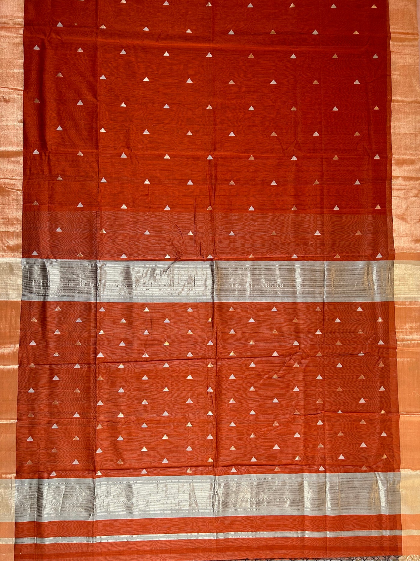 KRISHNA: Handloom Silk-Cott Maheshwari Saree With Zari Border