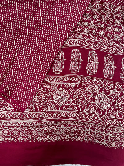 AURORA: Printed modal silk saree