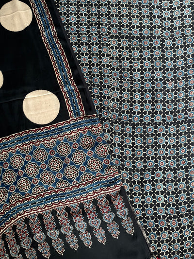 KALANK :Handblock Ajrakh Modal Silk Suit