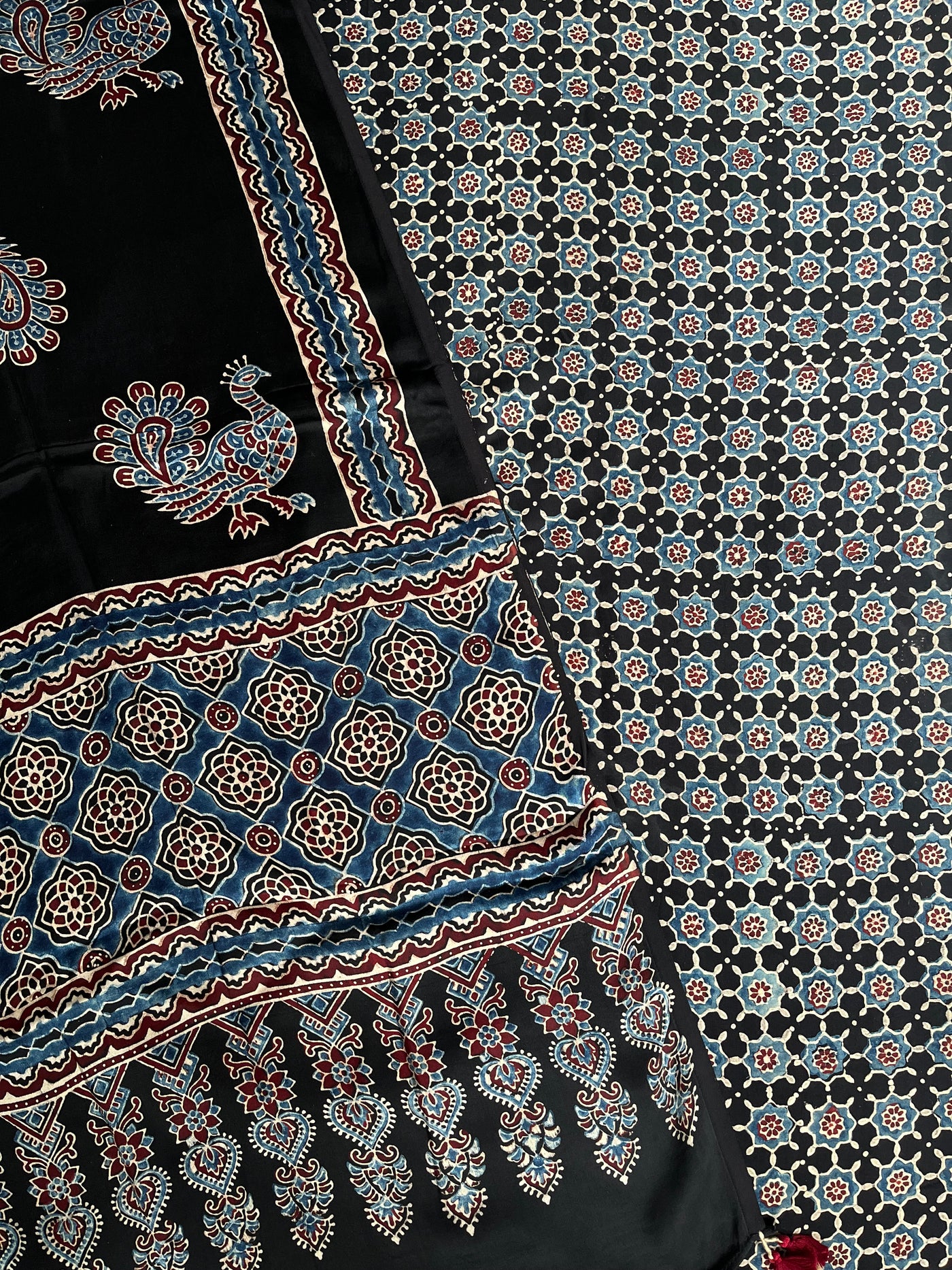 SWATI :Handblock Ajrakh Modal Silk Suit