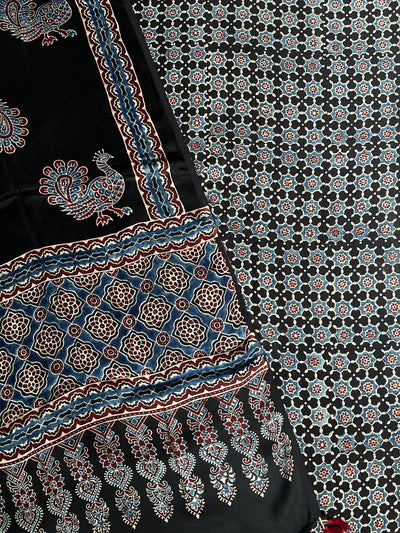 SWATI :Handblock Ajrakh Modal Silk Suit