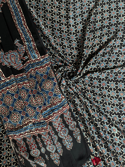 SWATI :Handblock Ajrakh Modal Silk Suit