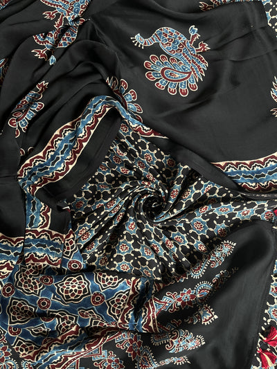 SWATI :Handblock Ajrakh Modal Silk Suit