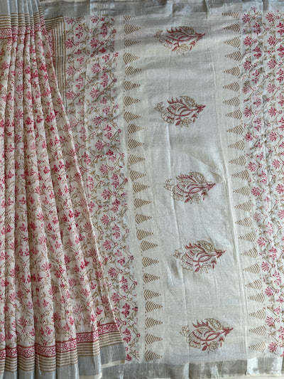 MISHRI: Handmade linen-cott saree