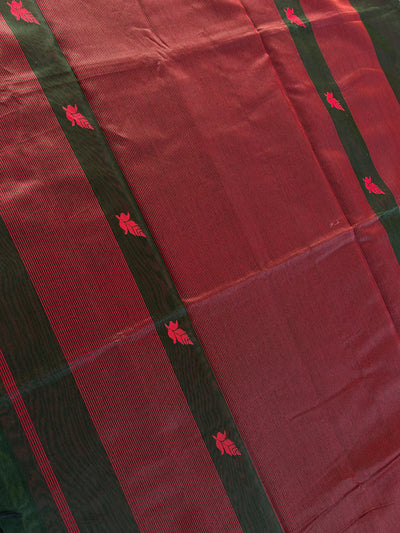 MANGLA: Handloom Silk-Cott Maheshwari Saree With Zari Border