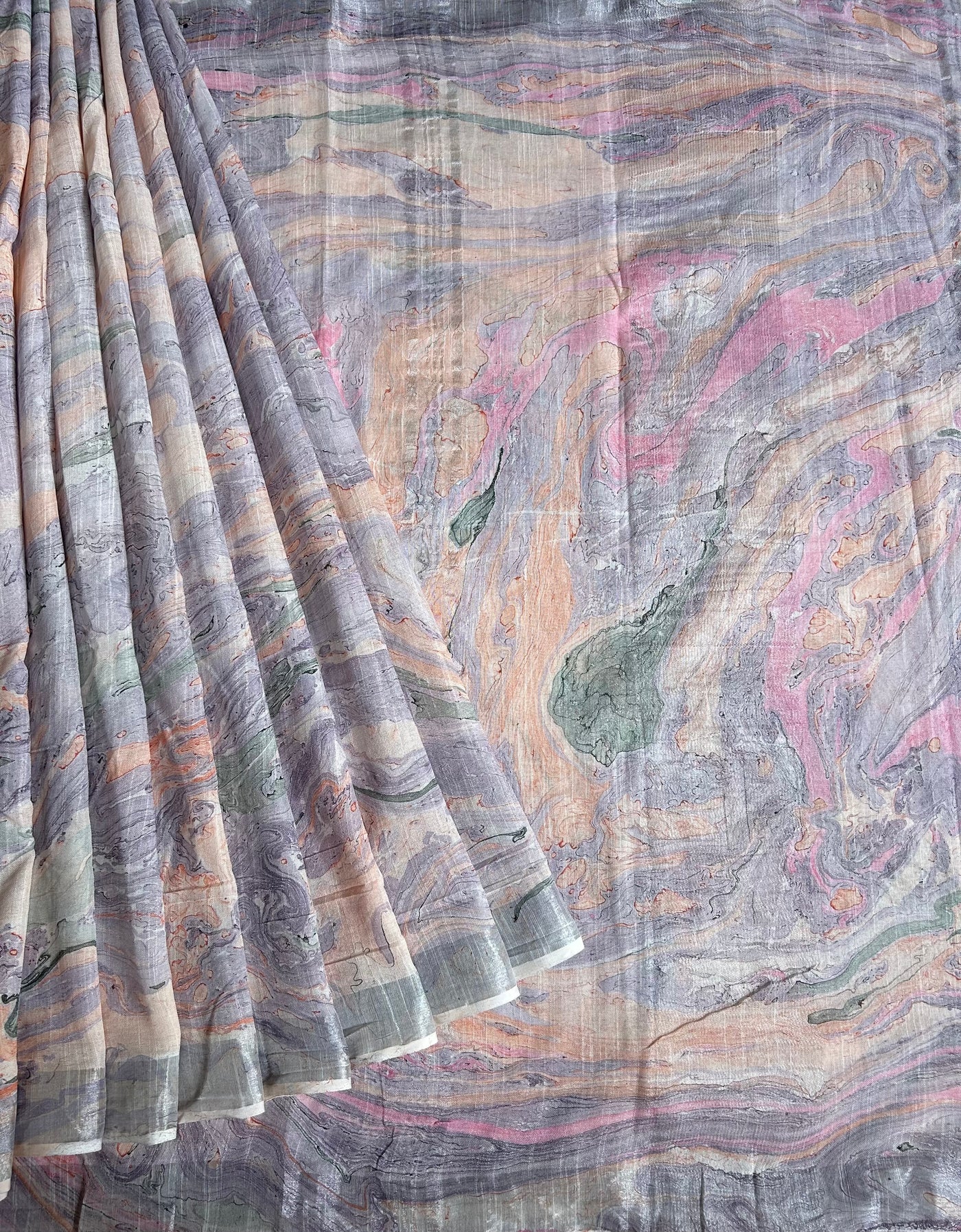 Tamanna:Handmade linen-cott saree