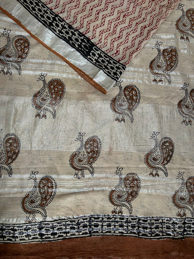 Utkarsha: Handmade linen-cott saree