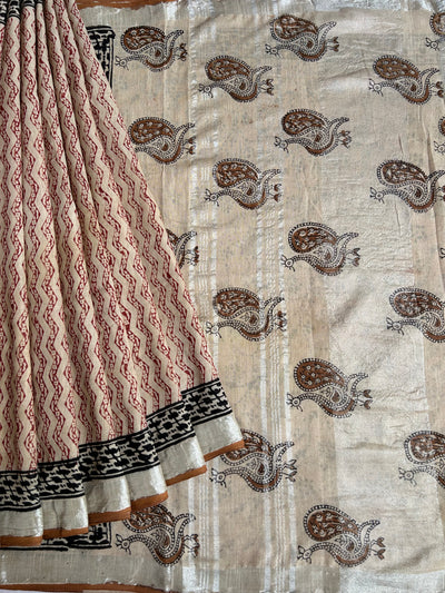 Utkarsha: Handmade linen-cott saree
