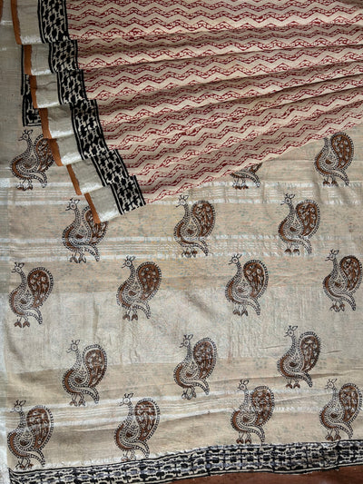 Utkarsha: Handmade linen-cott saree