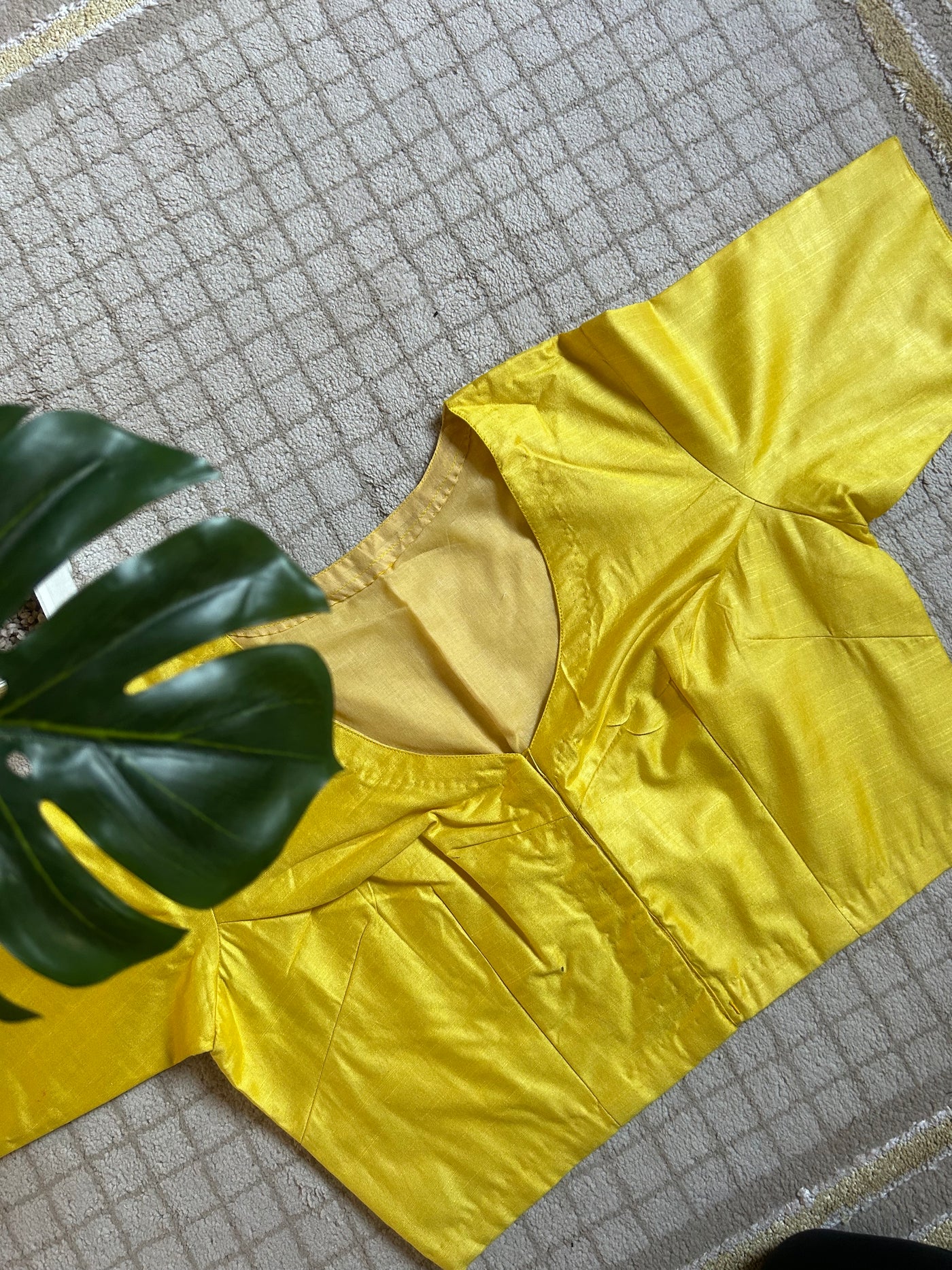 Yellow Silk: PURE SILK READYMADE BLOUSE