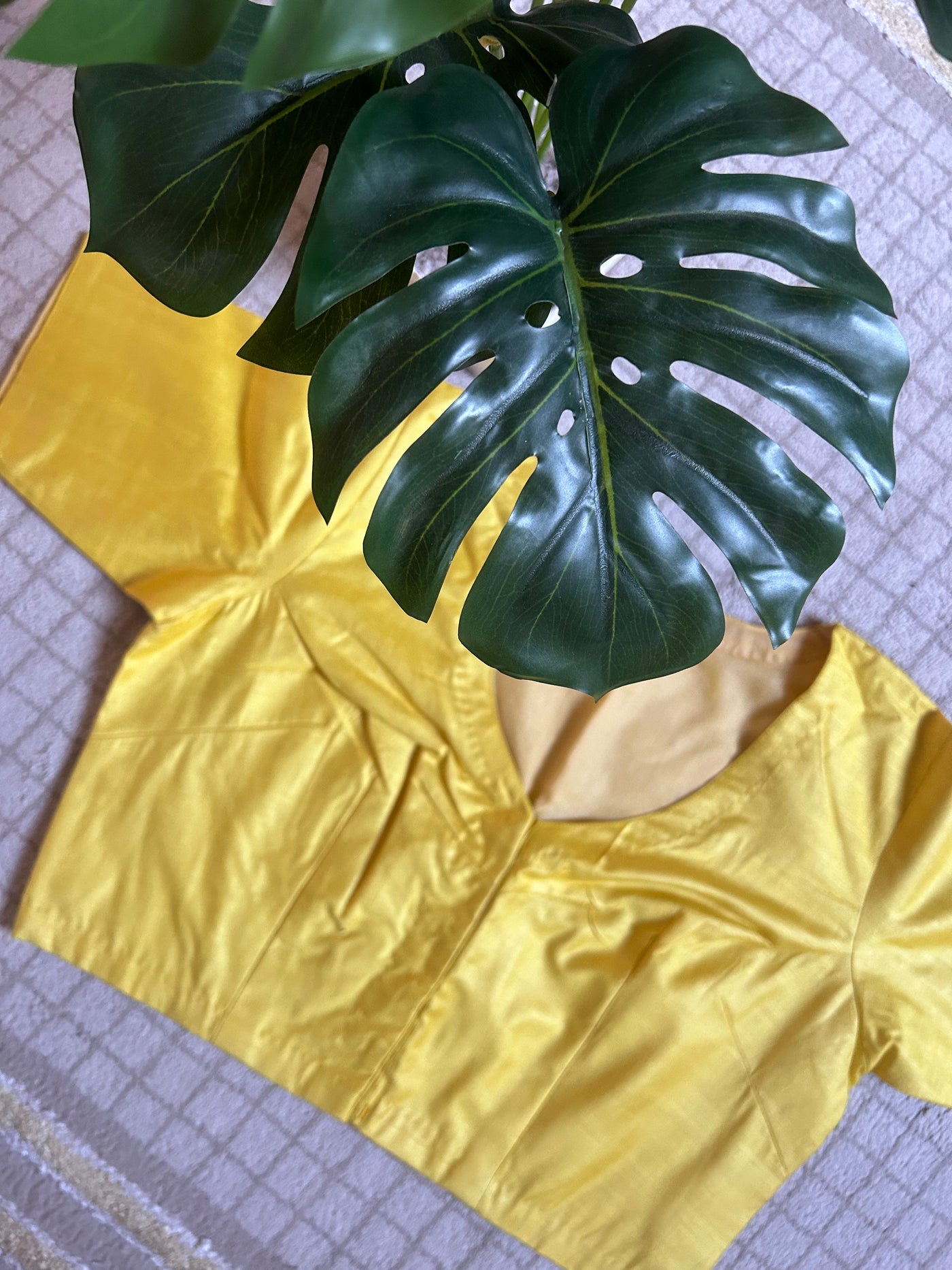 Yellow Silk: PURE SILK READYMADE BLOUSE