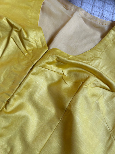 Yellow Silk: PURE SILK READYMADE BLOUSE