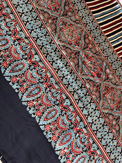 Riwaz: HANDBLOCK AJRAKH MODAL SILK SAREE