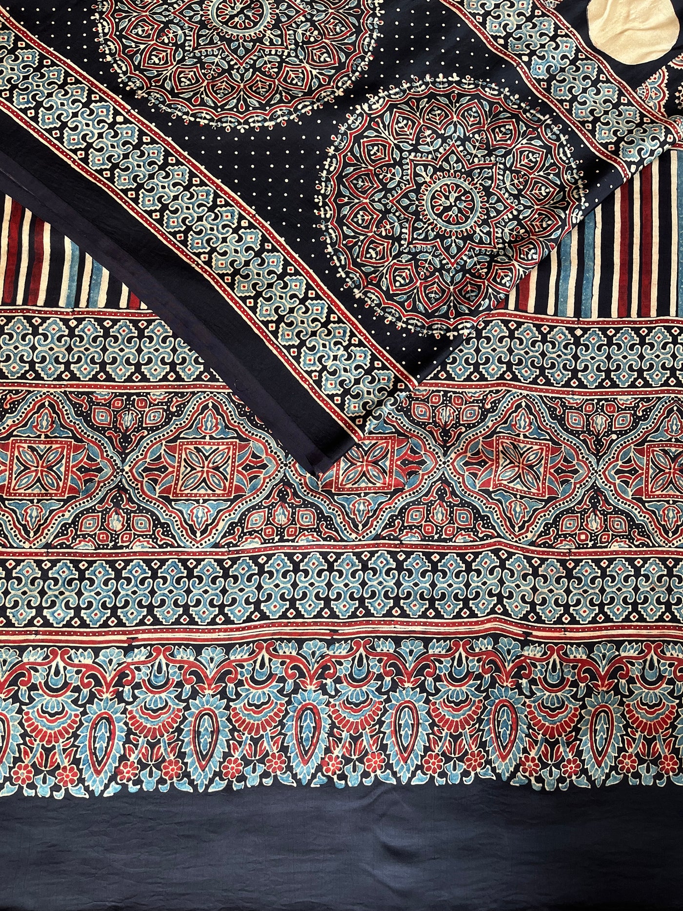 Riwaz: HANDBLOCK AJRAKH MODAL SILK SAREE