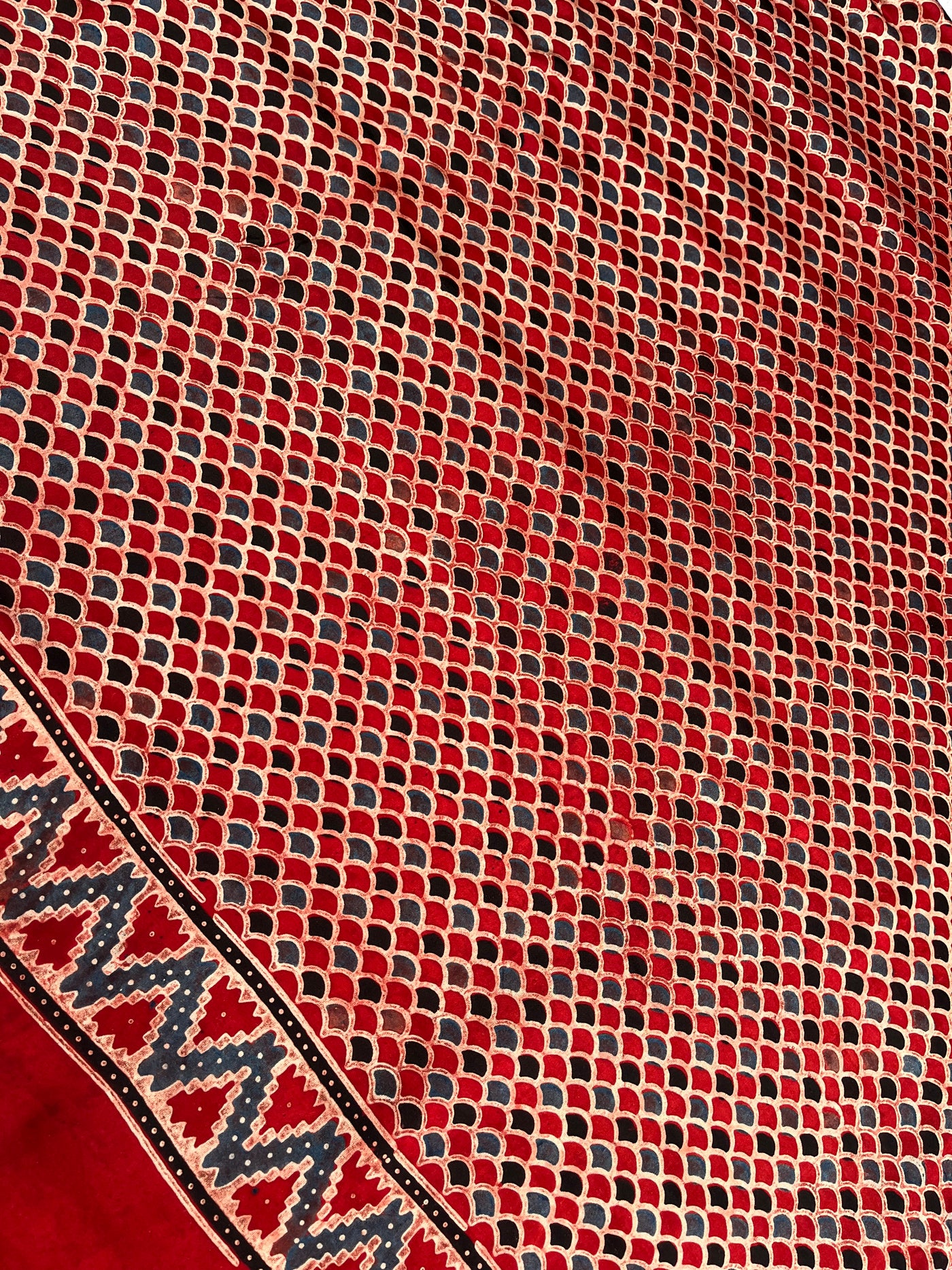 GHUNGROO: HANDBLOCK AJRAKH MODAL SILK SAREE