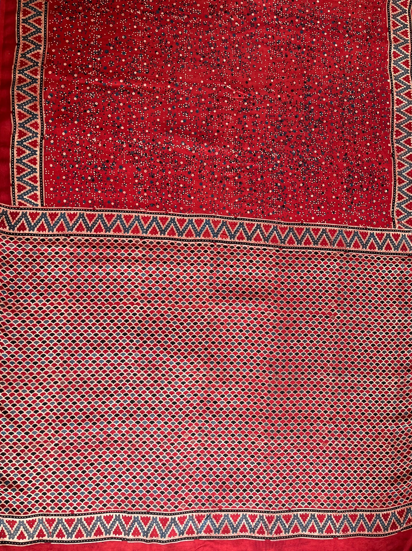 GHUNGROO: HANDBLOCK AJRAKH MODAL SILK SAREE