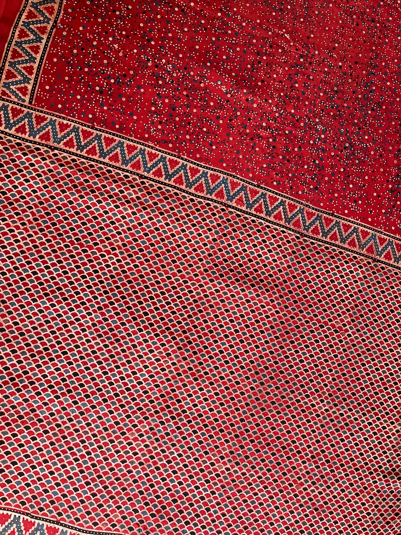 GHUNGROO: HANDBLOCK AJRAKH MODAL SILK SAREE