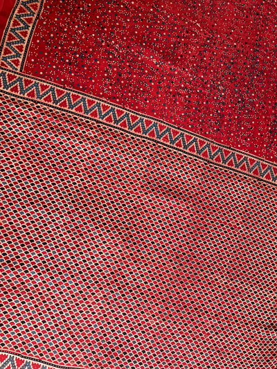 GHUNGROO: HANDBLOCK AJRAKH MODAL SILK SAREE