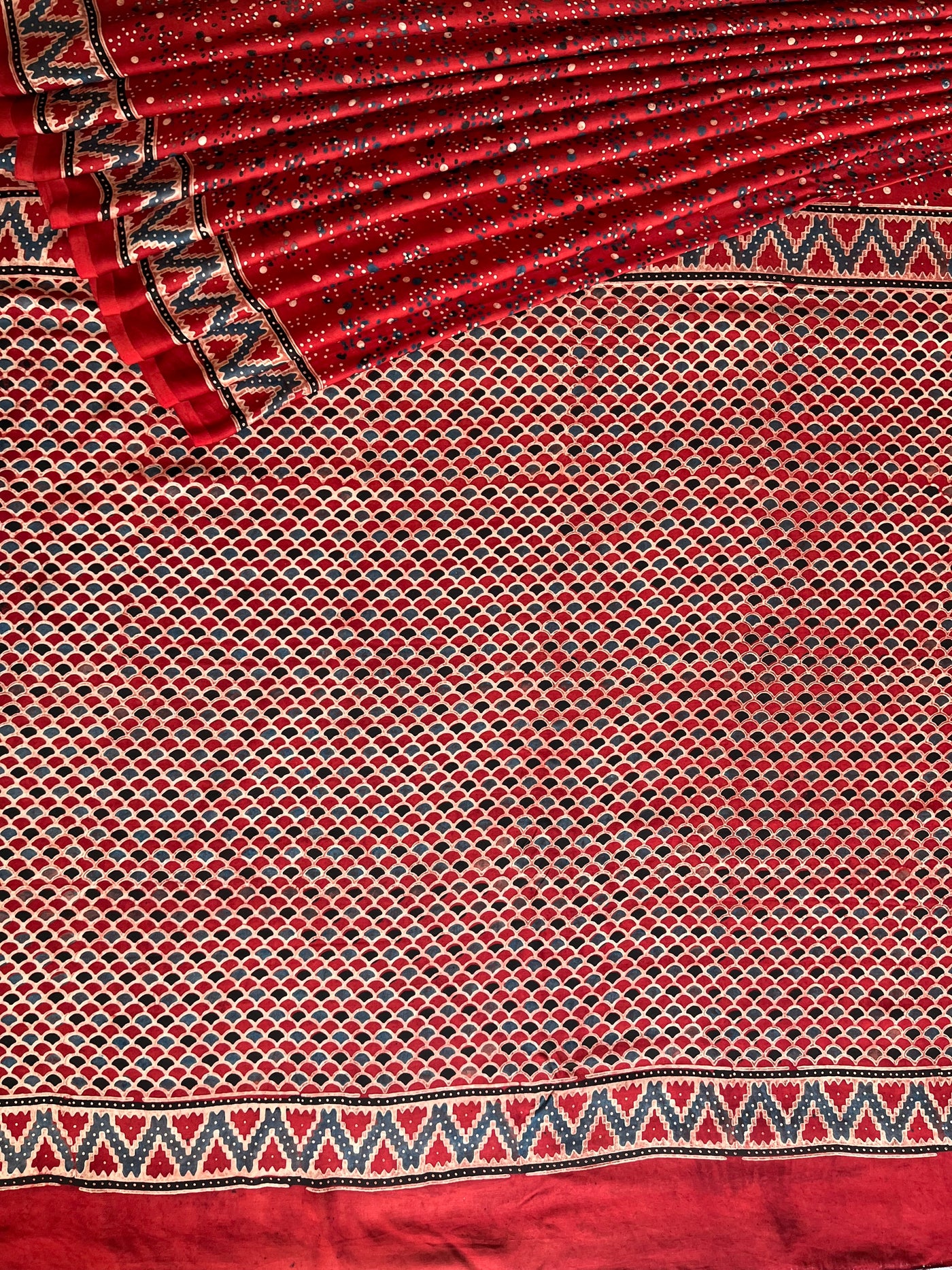 GHUNGROO: HANDBLOCK AJRAKH MODAL SILK SAREE