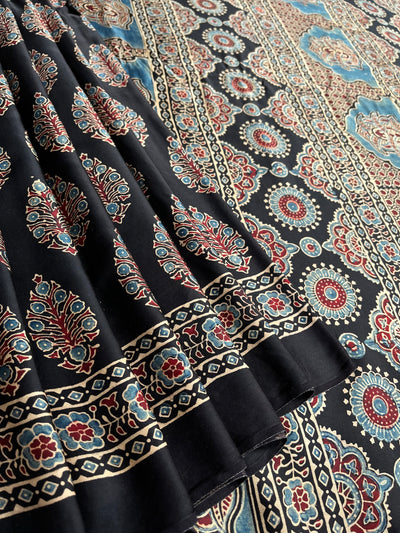 GOPIKA:HANDBLOCK AJRAKH MODAL SILK SAREE