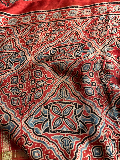 SAHINI:Handmade Gharchola Ajrakh Saree