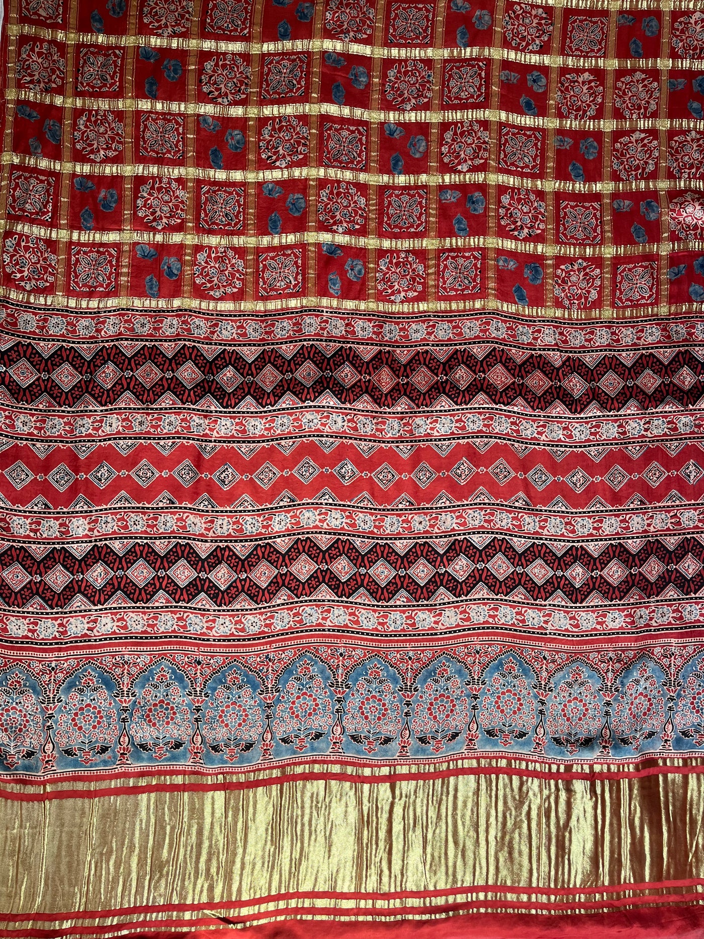 SAHINI:Handmade Gharchola Ajrakh Saree