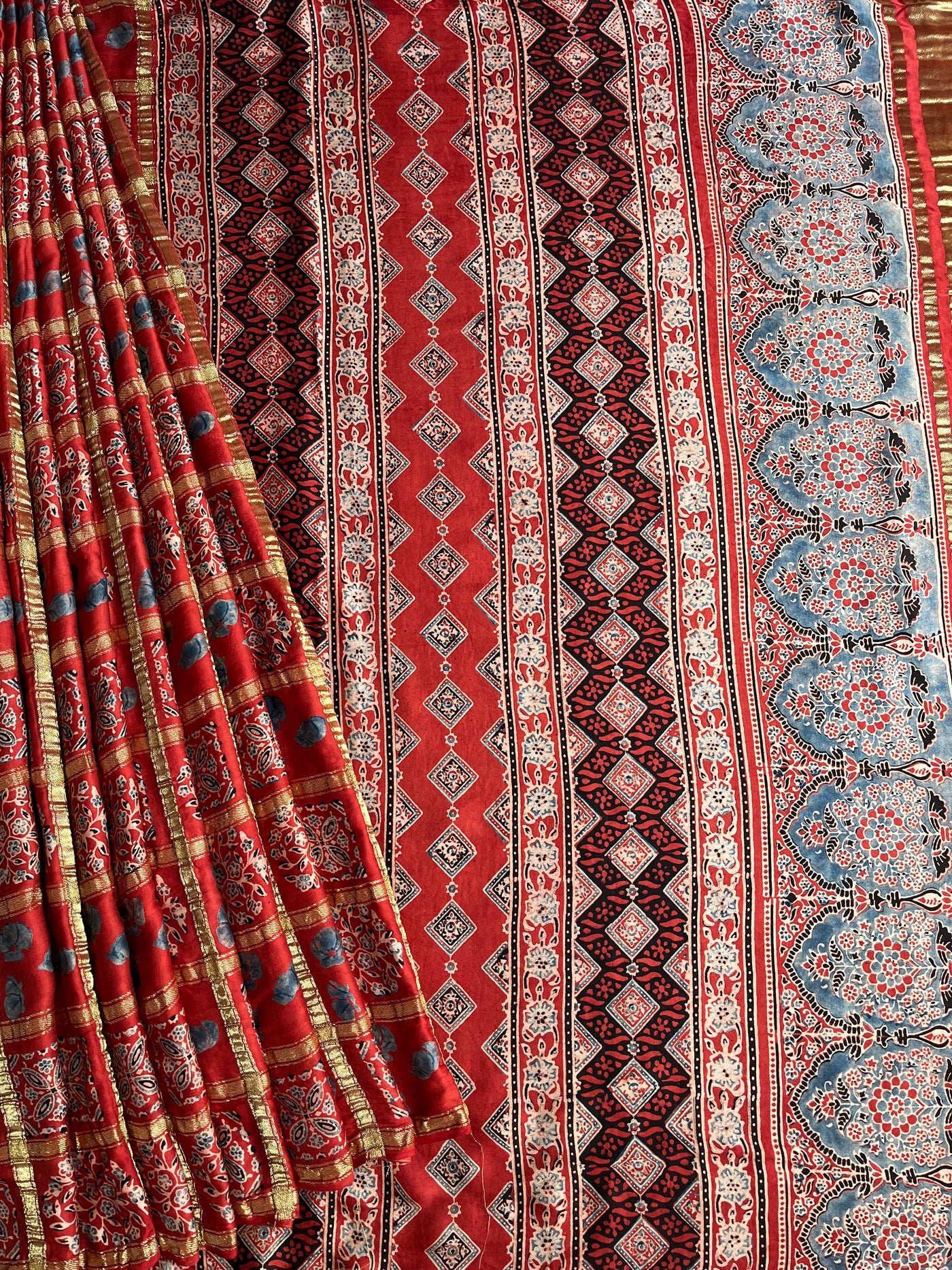 SAHINI:Handmade Gharchola Ajrakh Saree