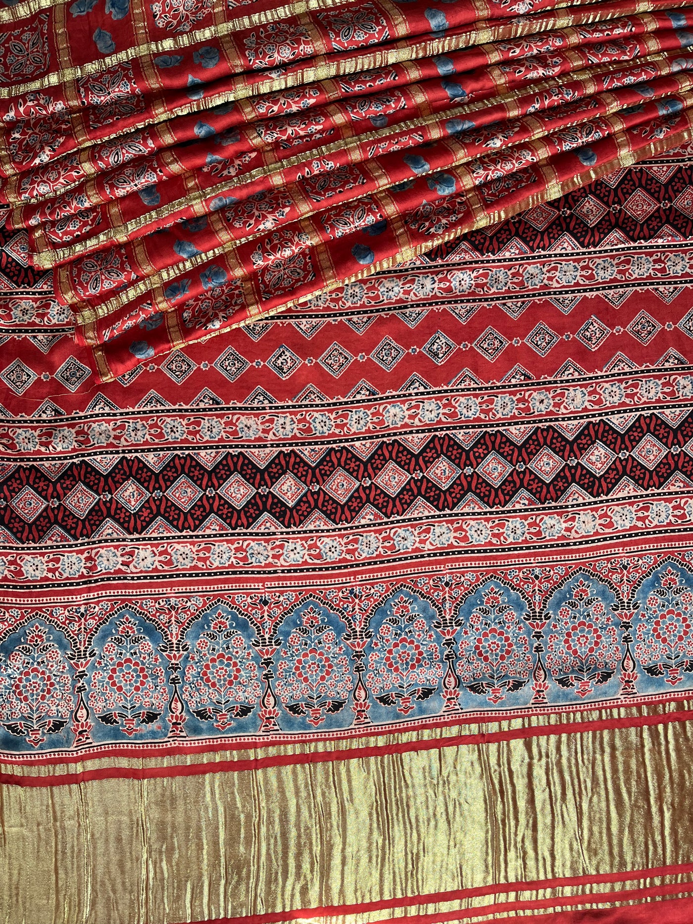 SAHINI:Handmade Gharchola Ajrakh Saree