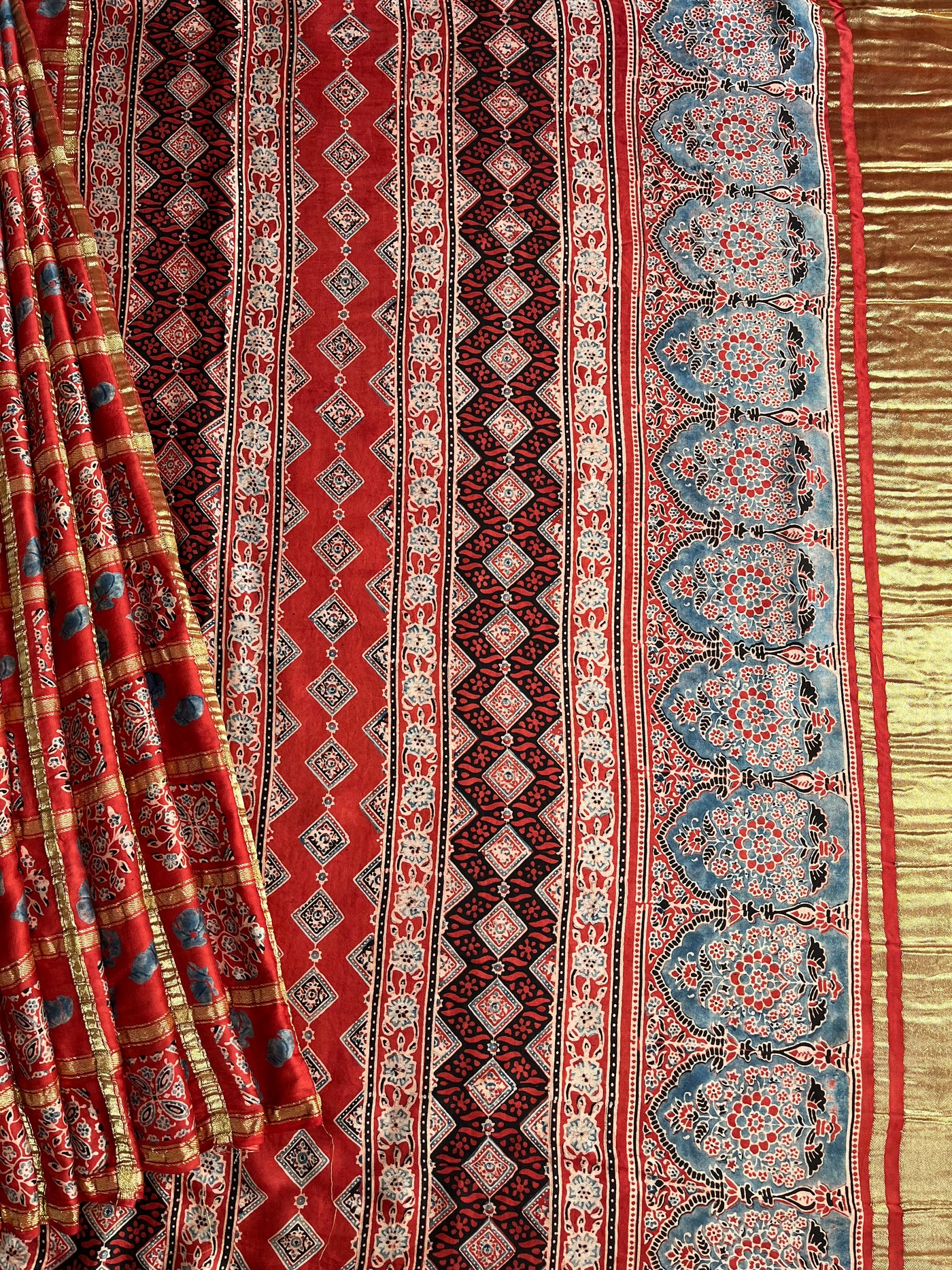 SAHINI:Handmade Gharchola Ajrakh Saree