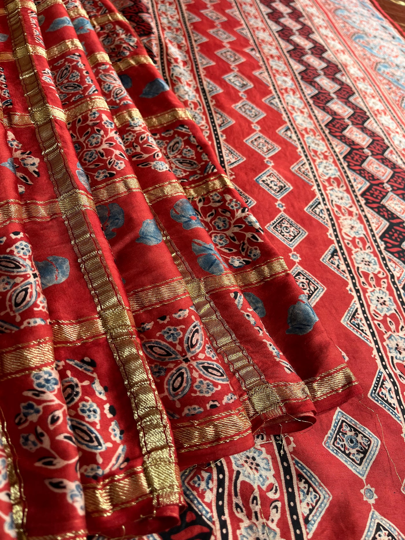 SAHINI:Handmade Gharchola Ajrakh Saree