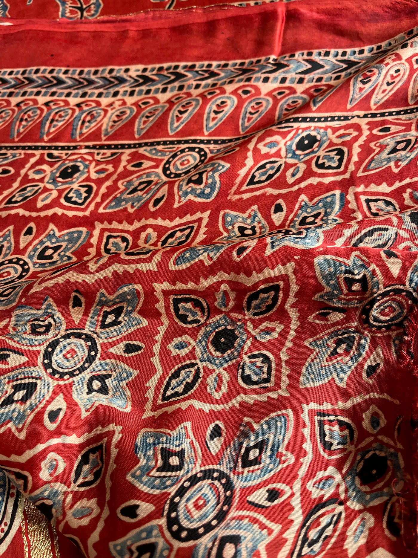 ANJINI:Handmade Gharchola Ajrakh Saree
