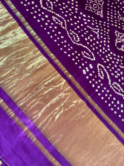 RAGINI:HANDMADE BANDHANI GHARCHOLA MODAL SILK SAREE