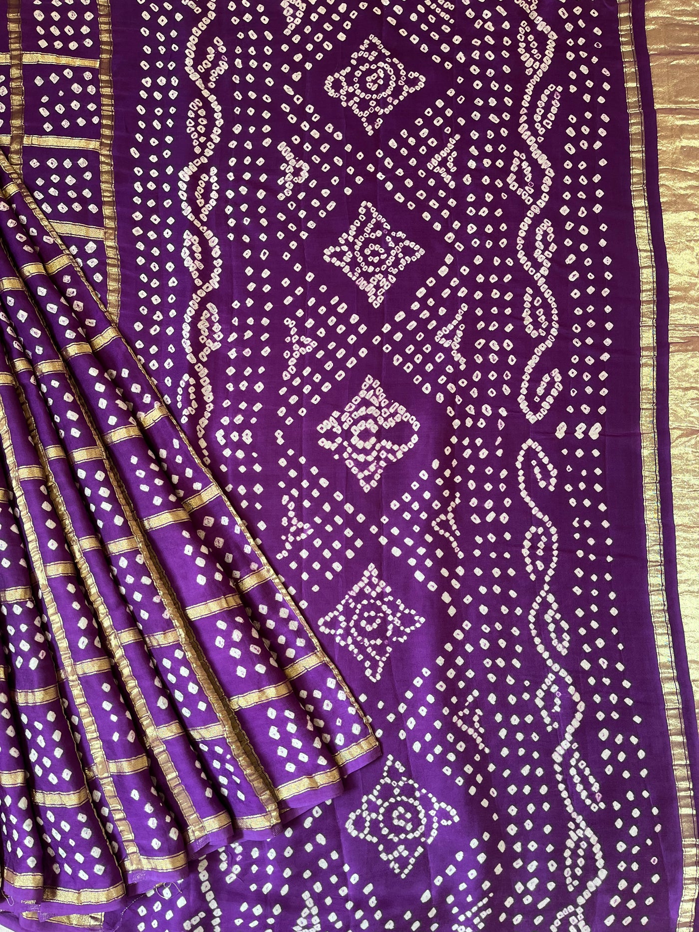 RAGINI:HANDMADE BANDHANI GHARCHOLA MODAL SILK SAREE